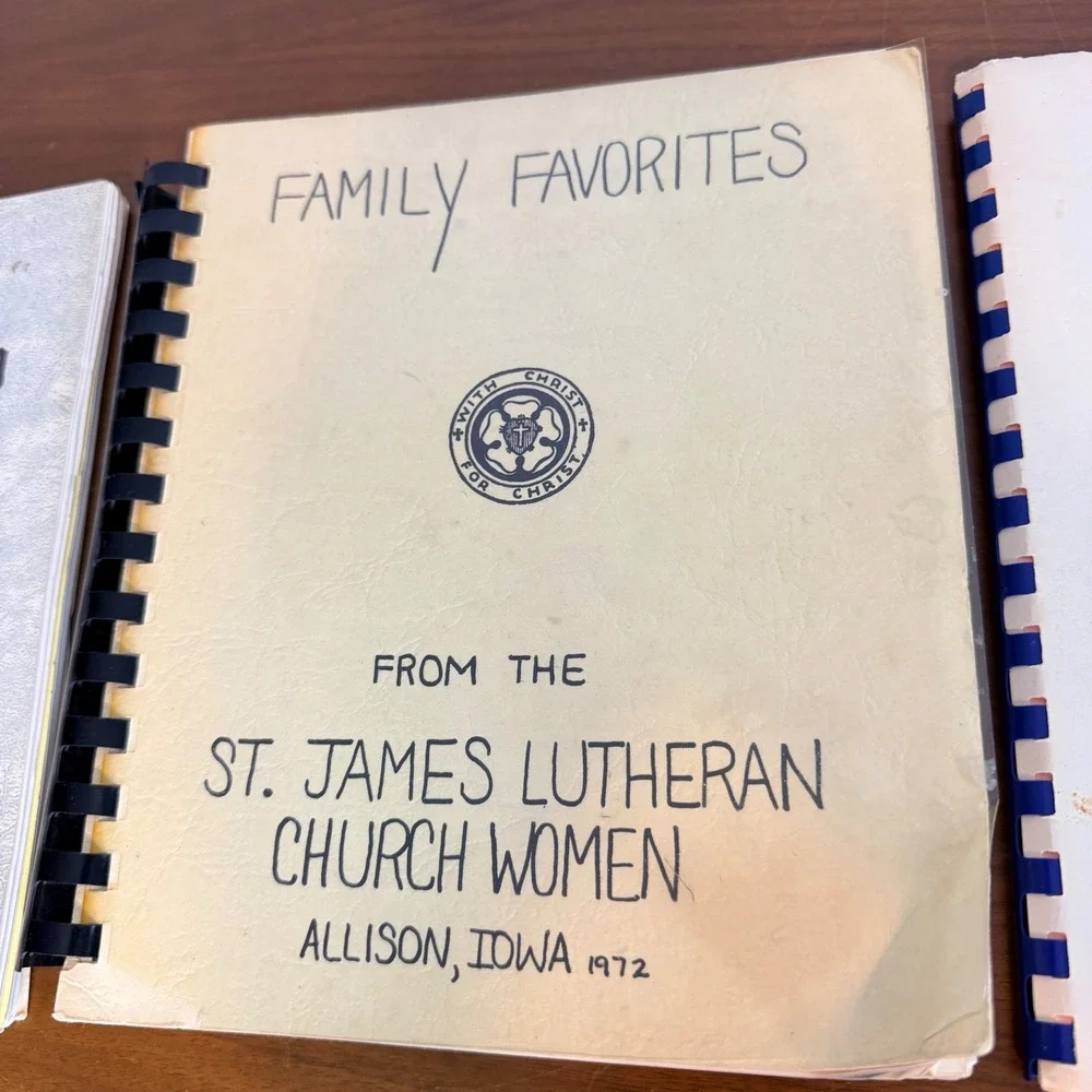 Vintage Iowa Amish Church Cookbook Lot 3 Amish Lutheran Spiral Bound Recipes